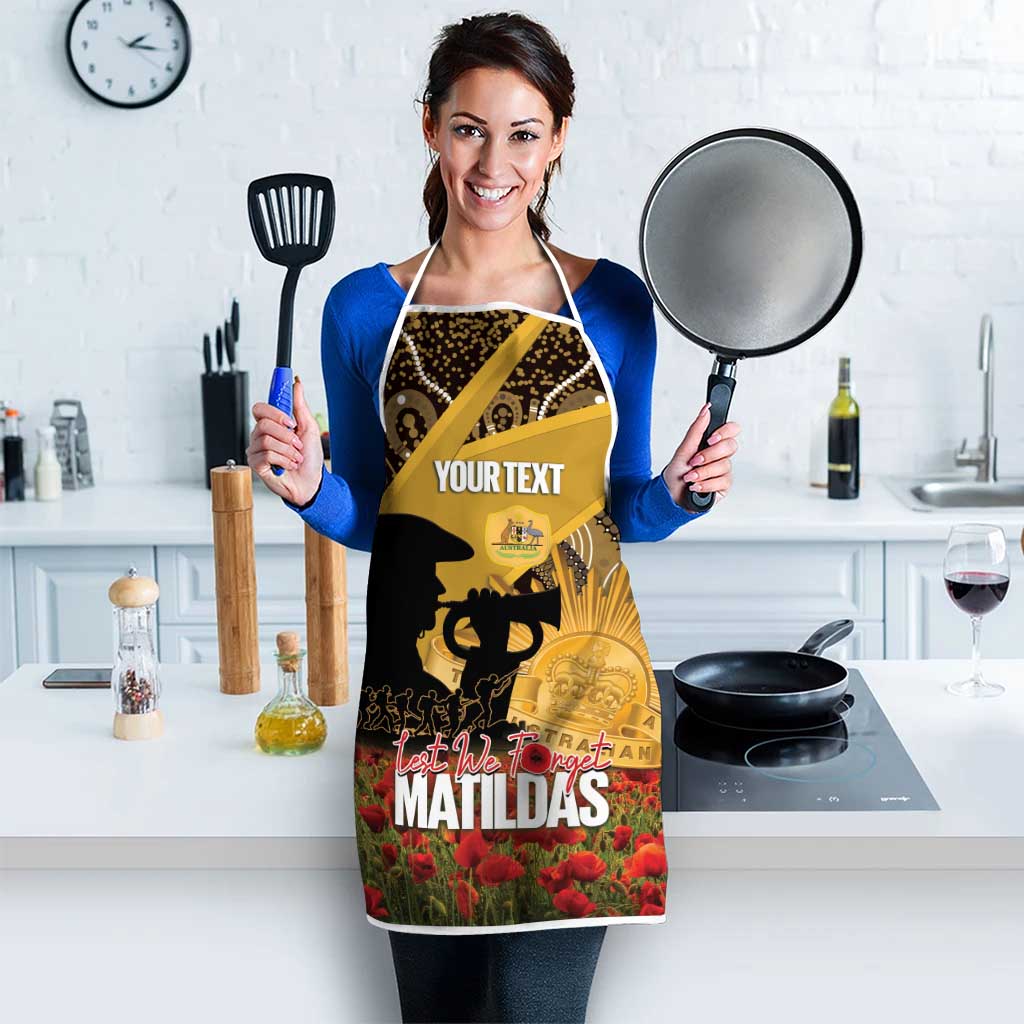 Personalised Australia Matildas ANZAC Day Apron Last Post Poppy Lest We Forget