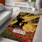 Personalised Australia Matildas ANZAC Day Area Rug Last Post Poppy Lest We Forget