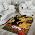 Personalised Australia Matildas ANZAC Day Area Rug Last Post Poppy Lest We Forget
