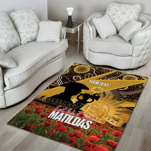 Personalised Australia Matildas ANZAC Day Area Rug Last Post Poppy Lest We Forget