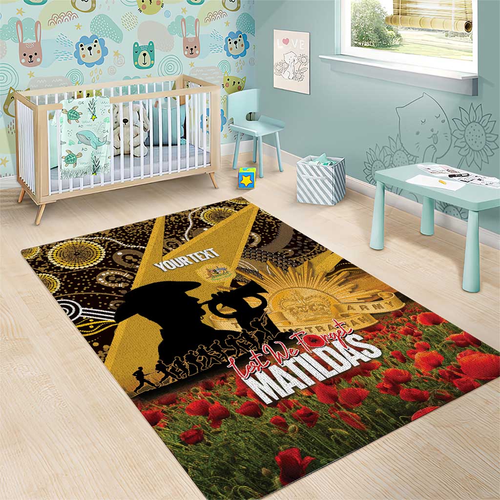 Personalised Australia Matildas ANZAC Day Area Rug Last Post Poppy Lest We Forget