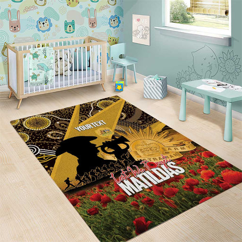 Personalised Australia Matildas ANZAC Day Area Rug Last Post Poppy Lest We Forget