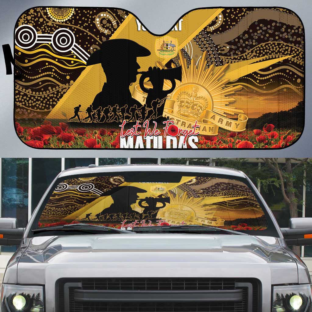 Personalised Australia Matildas ANZAC Day Auto Sun Shade Last Post Poppy Lest We Forget