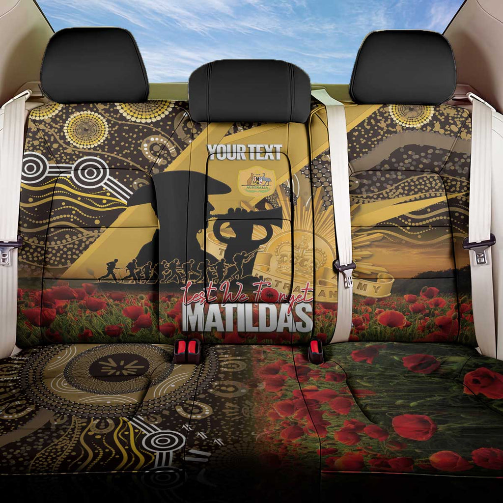 Personalised Australia Matildas ANZAC Day Back Car Seat Cover Last Post Poppy Lest We Forget