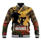 Personalised Australia Matildas ANZAC Day Baseball Jacket Last Post Poppy Lest We Forget