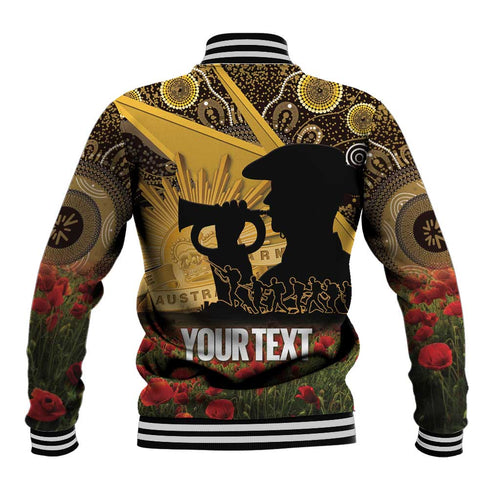Personalised Australia Matildas ANZAC Day Baseball Jacket Last Post Poppy Lest We Forget
