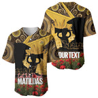 Personalised Australia Matildas ANZAC Day Baseball Jersey Last Post Poppy Lest We Forget