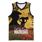 Personalised Australia Matildas ANZAC Day Basketball Jersey Last Post Poppy Lest We Forget