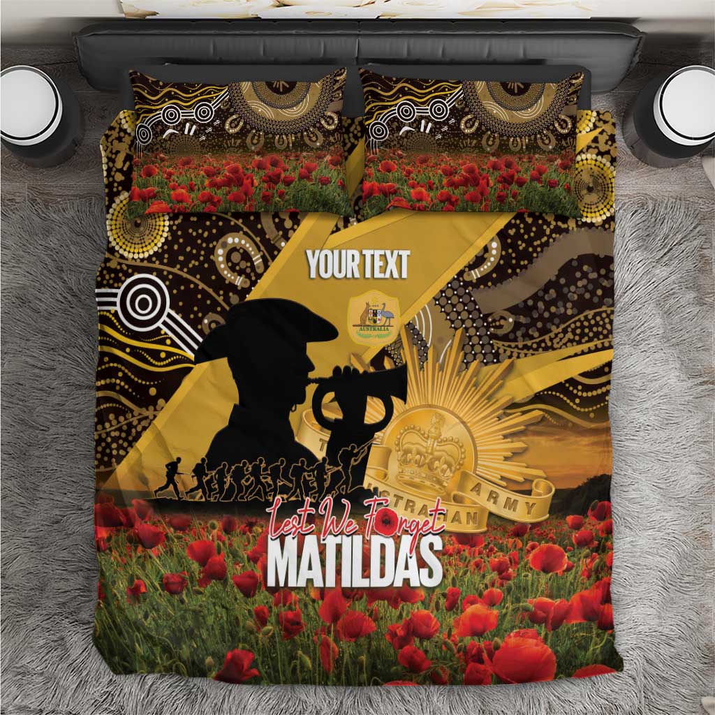 Personalised Australia Matildas ANZAC Day Bedding Set Last Post Poppy Lest We Forget
