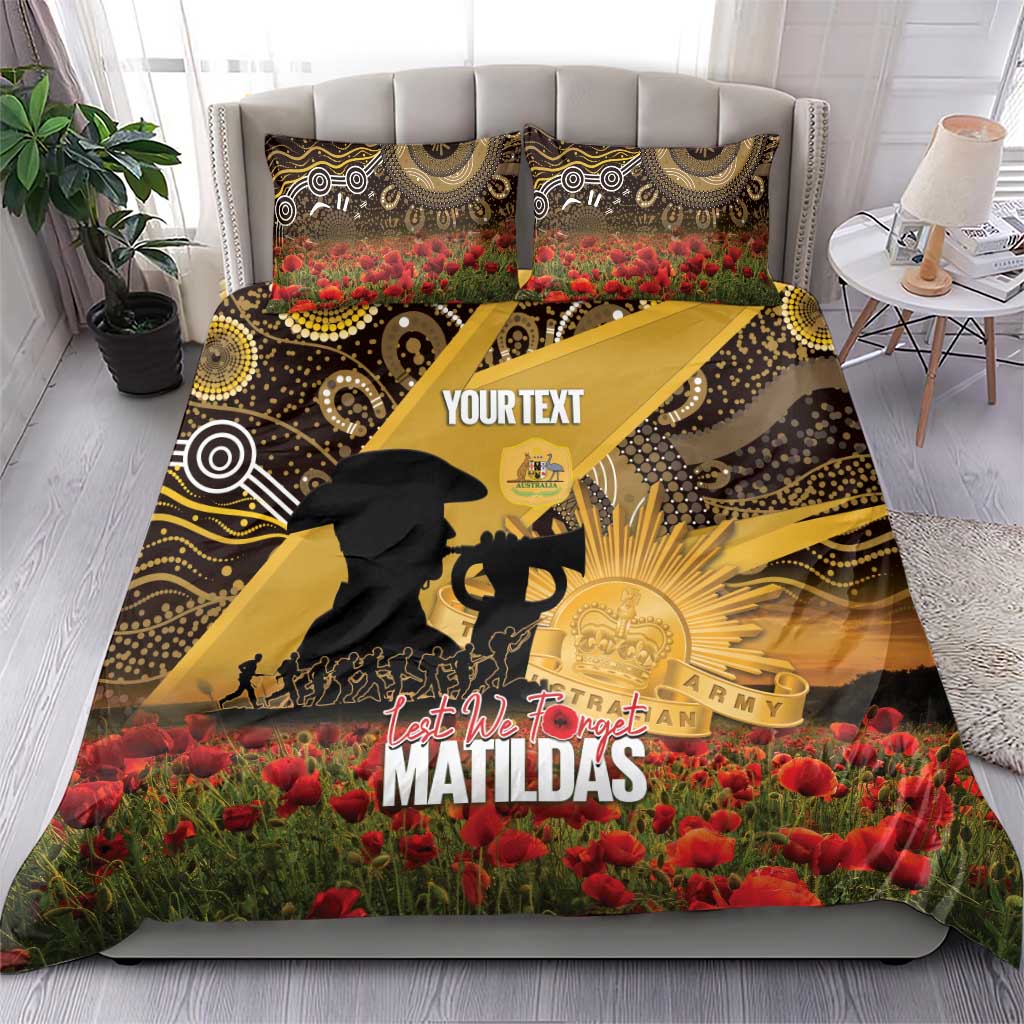 Personalised Australia Matildas ANZAC Day Bedding Set Last Post Poppy Lest We Forget