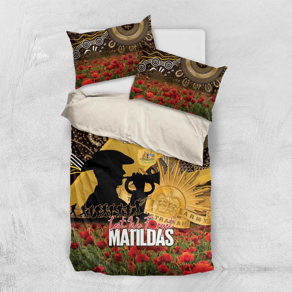 Personalised Australia Matildas ANZAC Day Bedding Set Last Post Poppy Lest We Forget