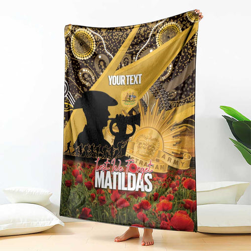 Personalised Australia Matildas ANZAC Day Blanket Last Post Poppy Lest We Forget