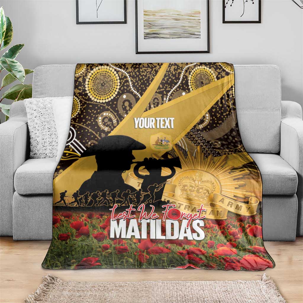 Personalised Australia Matildas ANZAC Day Blanket Last Post Poppy Lest We Forget