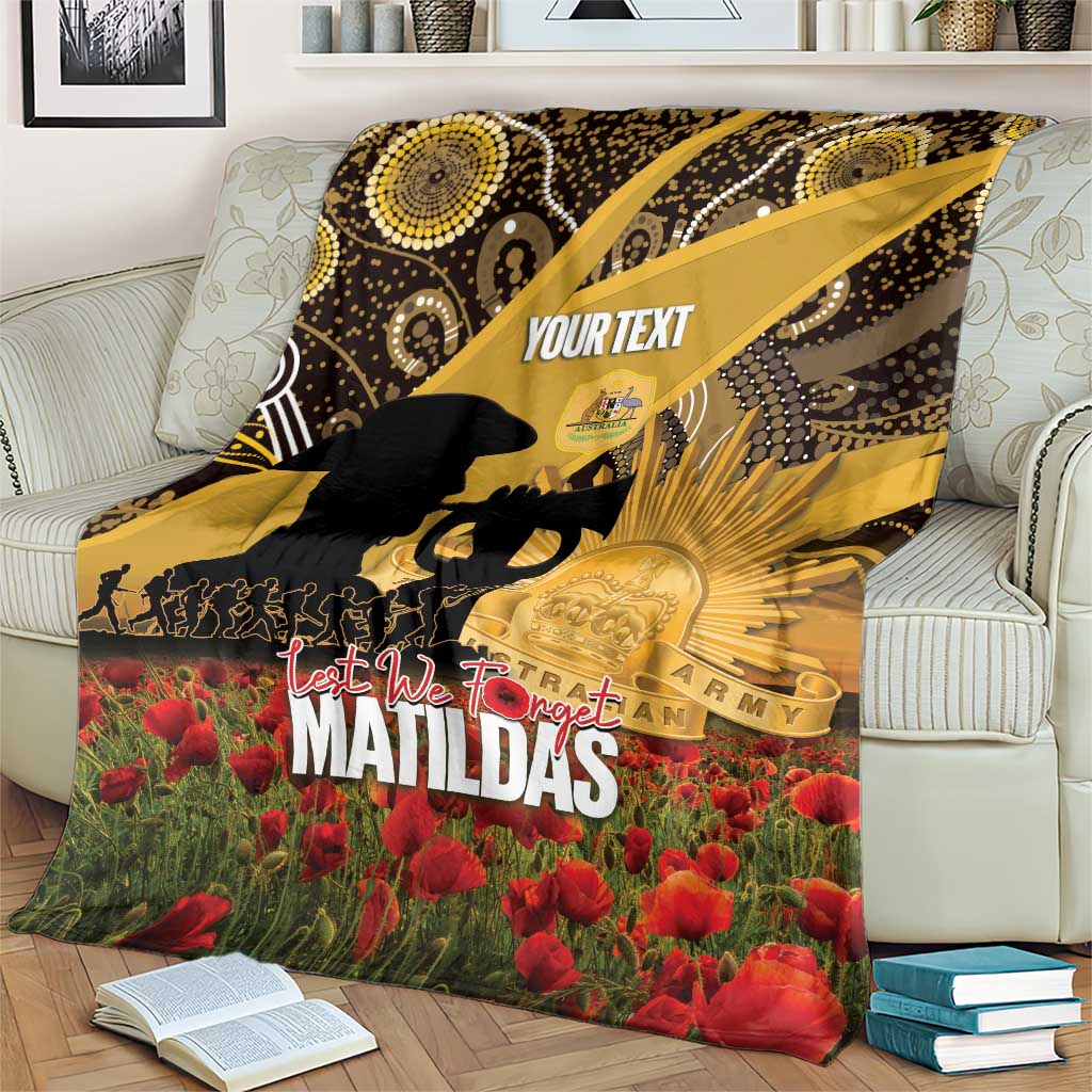 Personalised Australia Matildas ANZAC Day Blanket Last Post Poppy Lest We Forget