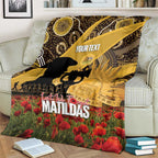 Personalised Australia Matildas ANZAC Day Blanket Last Post Poppy Lest We Forget
