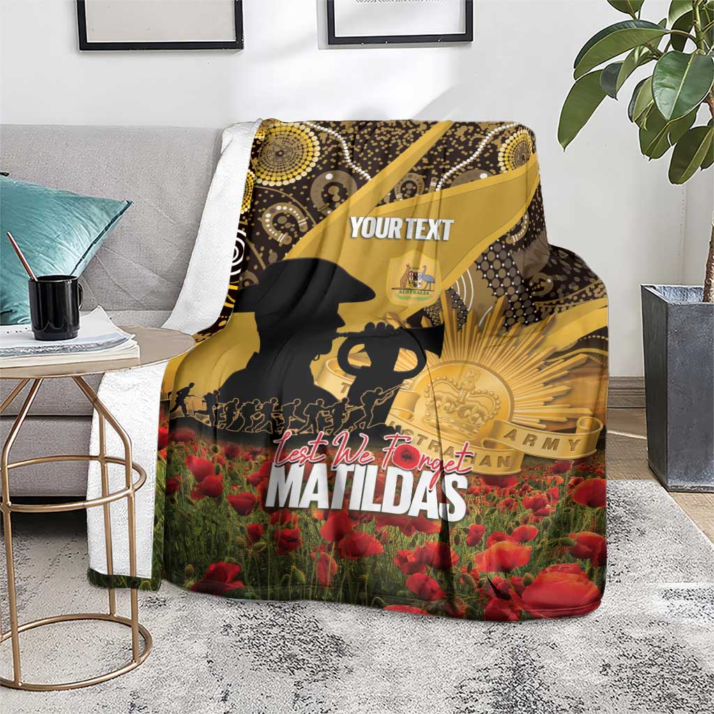 Personalised Australia Matildas ANZAC Day Blanket Last Post Poppy Lest We Forget