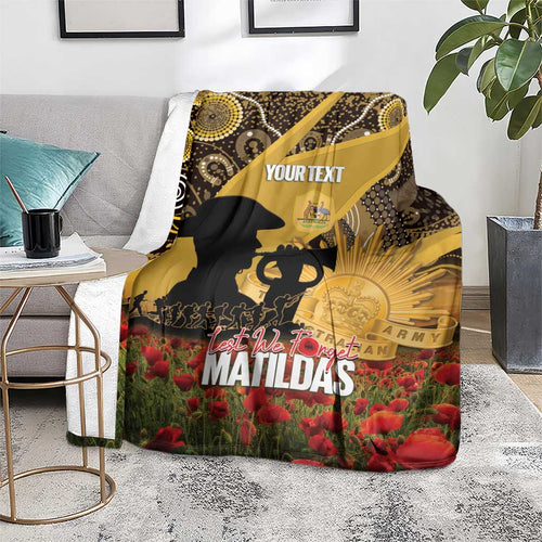 Personalised Australia Matildas ANZAC Day Blanket Last Post Poppy Lest We Forget