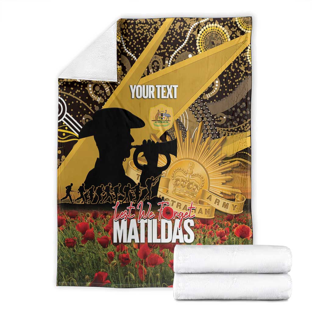 Personalised Australia Matildas ANZAC Day Blanket Last Post Poppy Lest We Forget