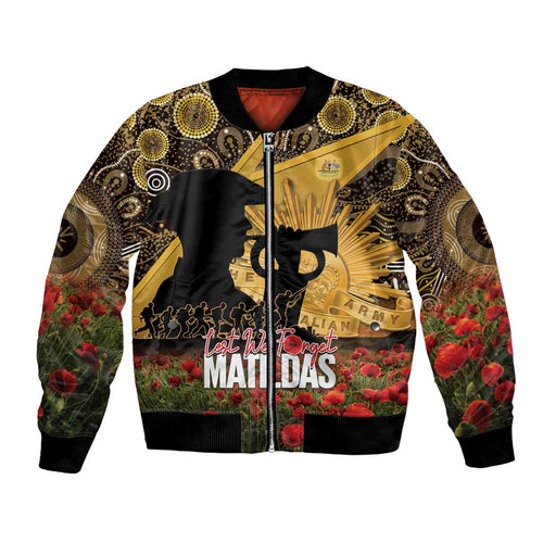 Personalised Australia Matildas ANZAC Day Bomber Jacket Last Post Poppy Lest We Forget
