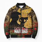 Personalised Australia Matildas ANZAC Day Bomber Puffer Jacket Last Post Poppy Lest We Forget