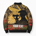 Personalised Australia Matildas ANZAC Day Bomber Puffer Jacket Last Post Poppy Lest We Forget