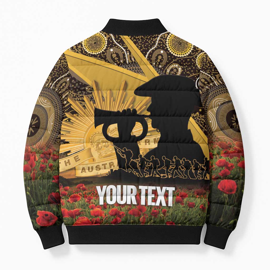 Personalised Australia Matildas ANZAC Day Bomber Puffer Jacket Last Post Poppy Lest We Forget