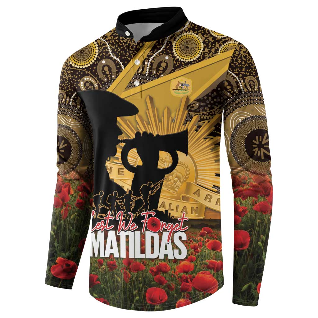 Personalised Australia Matildas ANZAC Day Button Sweatshirt Last Post Poppy Lest We Forget