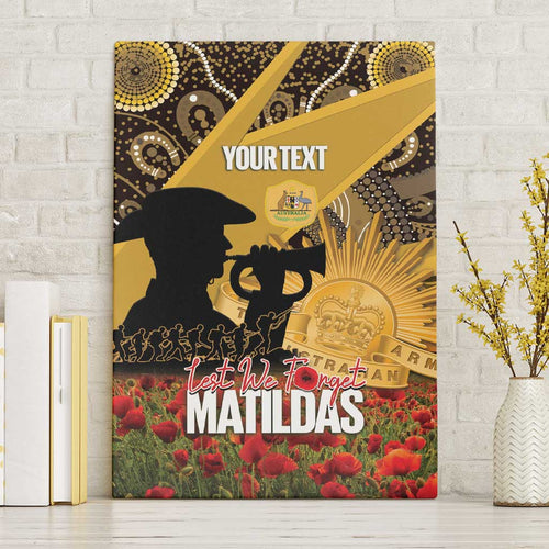 Personalised Australia Matildas ANZAC Day Canvas Wall Art Last Post Poppy Lest We Forget