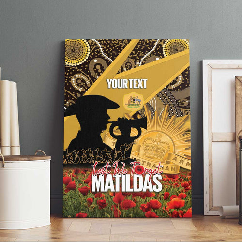 Personalised Australia Matildas ANZAC Day Canvas Wall Art Last Post Poppy Lest We Forget