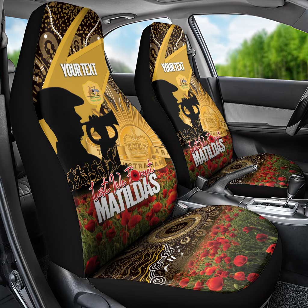 Personalised Australia Matildas ANZAC Day Car Seat Cover Last Post Poppy Lest We Forget