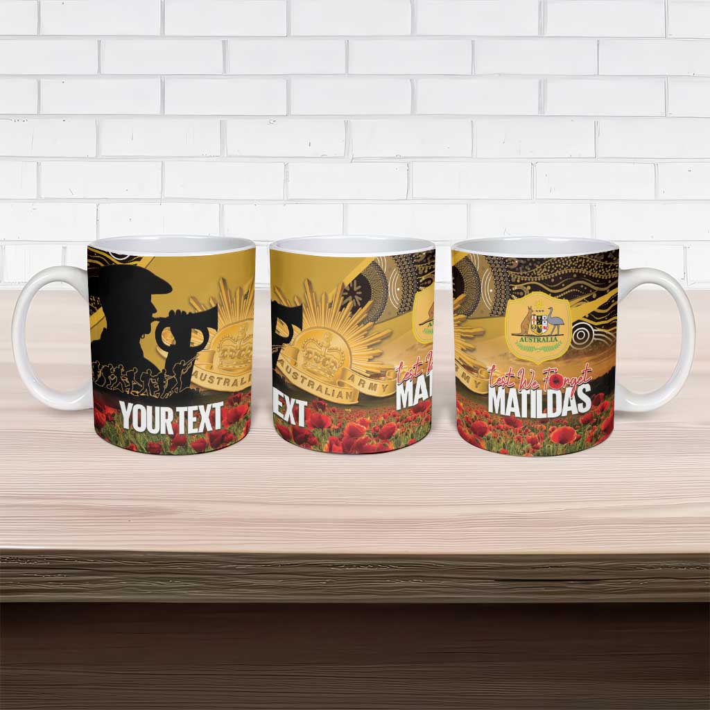 Personalised Australia Matildas ANZAC Day Ceramic Mug Last Post Poppy Lest We Forget