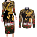 Personalised Australia Matildas ANZAC Day Couples Matching Long Sleeve Bodycon Dress and Long Sleeve Button Shirt Last Post Poppy Lest We Forget