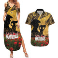 Personalised Australia Matildas ANZAC Day Couples Matching Summer Maxi Dress and Hawaiian Shirt Last Post Poppy Lest We Forget