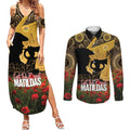 Personalised Australia Matildas ANZAC Day Couples Matching Summer Maxi Dress and Long Sleeve Button Shirt Last Post Poppy Lest We Forget
