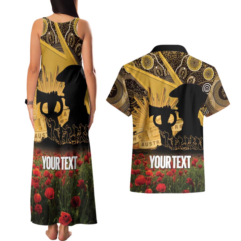 Personalised Australia Matildas ANZAC Day Couples Matching Tank Maxi Dress and Hawaiian Shirt Last Post Poppy Lest We Forget