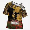 Personalised Australia Matildas ANZAC Day Cross Shoulder Shirt Last Post Poppy Lest We Forget