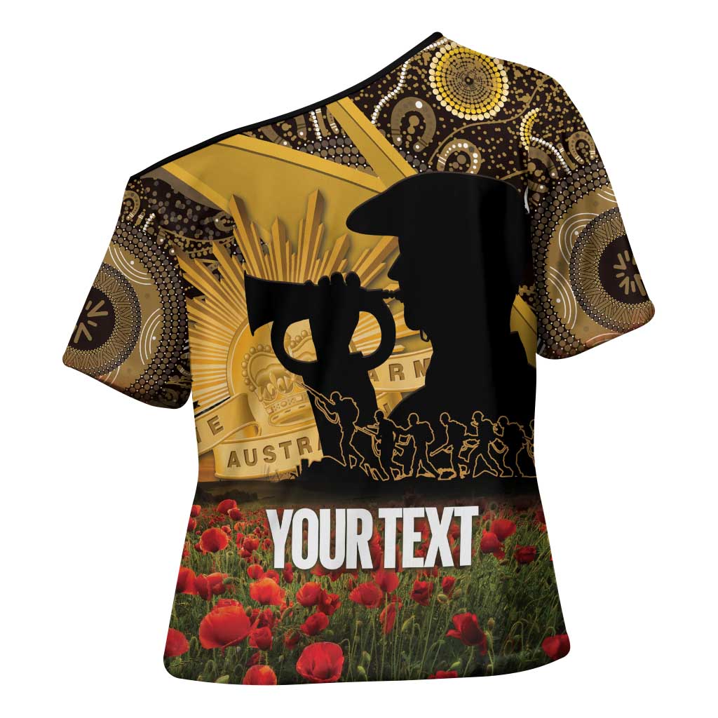 Personalised Australia Matildas ANZAC Day Cross Shoulder Shirt Last Post Poppy Lest We Forget