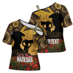 Personalised Australia Matildas ANZAC Day Cross Shoulder Shirt Last Post Poppy Lest We Forget
