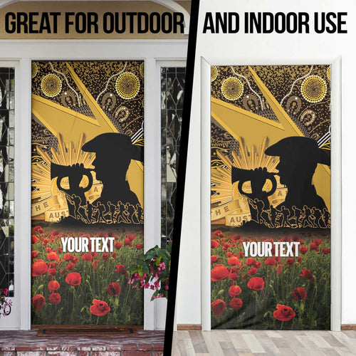 Personalised Australia Matildas ANZAC Day Door Cover Last Post Poppy Lest We Forget