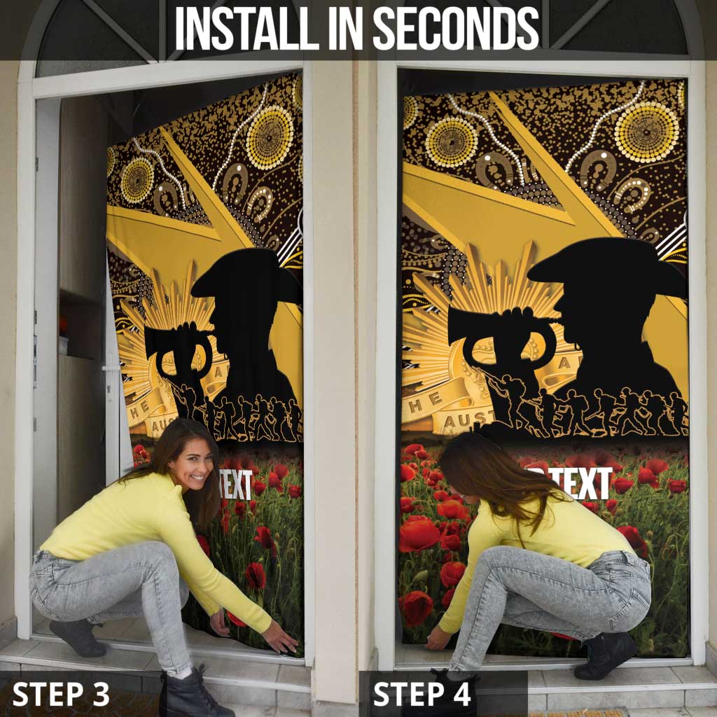 Personalised Australia Matildas ANZAC Day Door Cover Last Post Poppy Lest We Forget