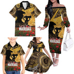 Personalised Australia Matildas ANZAC Day Family Matching Off The Shoulder Long Sleeve Dress and Hawaiian Shirt Last Post Poppy Lest We Forget