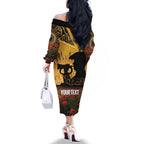 Personalised Australia Matildas ANZAC Day Family Matching Off The Shoulder Long Sleeve Dress and Hawaiian Shirt Last Post Poppy Lest We Forget