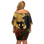 Personalised Australia Matildas ANZAC Day Family Matching Off Shoulder Short Dress and Hawaiian Shirt Last Post Poppy Lest We Forget