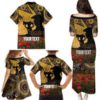 Personalised Australia Matildas ANZAC Day Family Matching Puletasi and Hawaiian Shirt Last Post Poppy Lest We Forget
