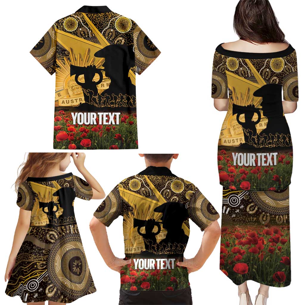 Personalised Australia Matildas ANZAC Day Family Matching Puletasi and Hawaiian Shirt Last Post Poppy Lest We Forget