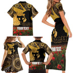 Personalised Australia Matildas ANZAC Day Family Matching Short Sleeve Bodycon Dress and Hawaiian Shirt Last Post Poppy Lest We Forget