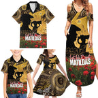 Personalised Australia Matildas ANZAC Day Family Matching Summer Maxi Dress and Hawaiian Shirt Last Post Poppy Lest We Forget
