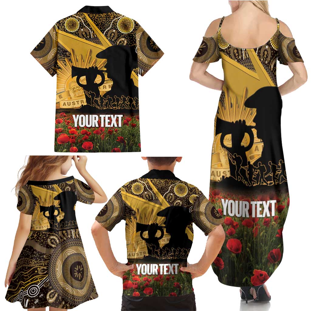Personalised Australia Matildas ANZAC Day Family Matching Summer Maxi Dress and Hawaiian Shirt Last Post Poppy Lest We Forget