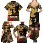 Personalised Australia Matildas ANZAC Day Family Matching Summer Maxi Dress and Hawaiian Shirt Last Post Poppy Lest We Forget