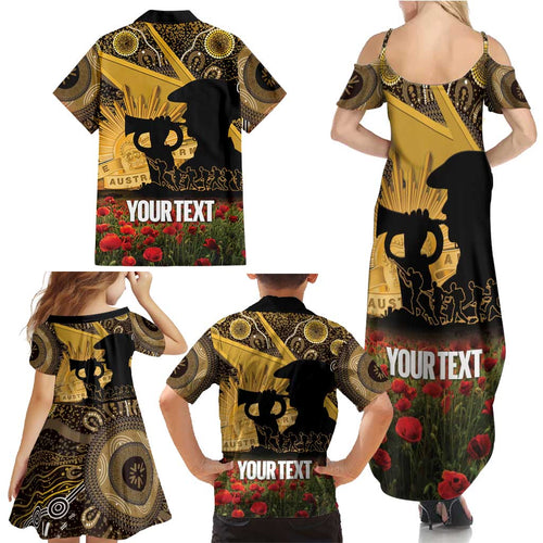 Personalised Australia Matildas ANZAC Day Family Matching Summer Maxi Dress and Hawaiian Shirt Last Post Poppy Lest We Forget